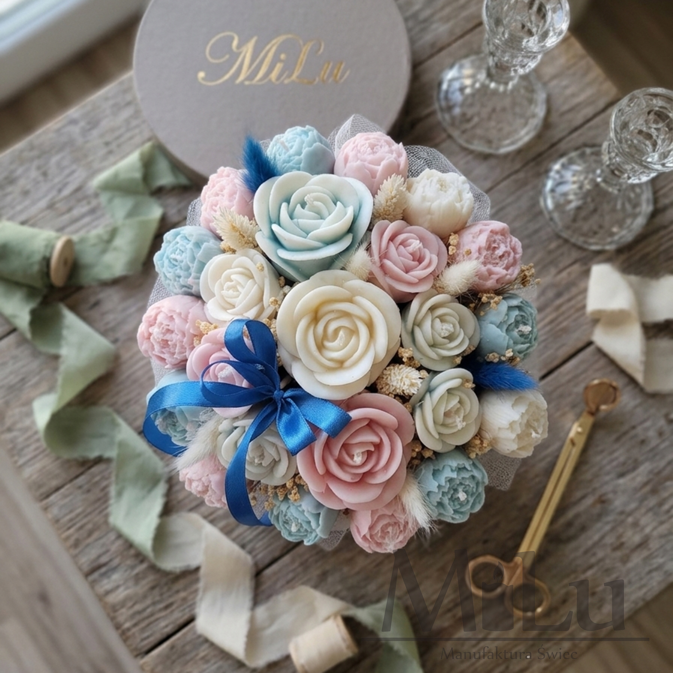 Pastelowa Harmonia Błękitu i Różu XL - obrazek 2