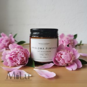 Królowa Piwonia świeca sojowa 100 ml